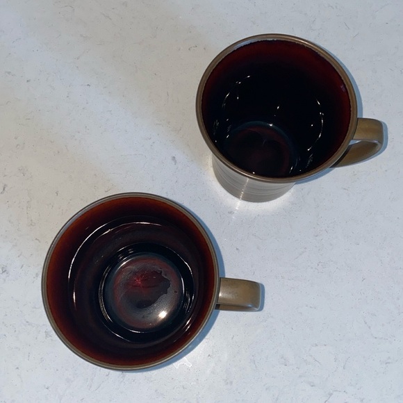 Toki Japan Hand Made Mug Ceramic Glazed Brown Black Set of 2 - Picture 6 of 10